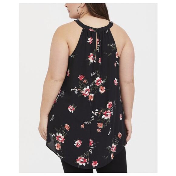 Torrid Women's Georgette Goddess Neck Tank Rosey Punch Size 2X - Picture 2 of 8